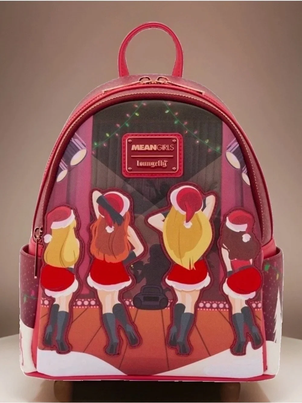 NEW w Tags Loungefly MEAN GIRLS Winter Talent Show Christmas Lights Up Backpack